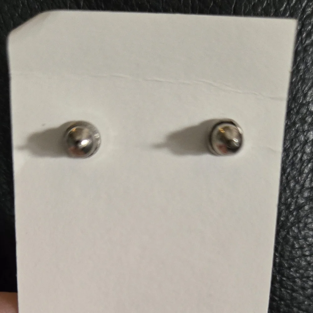 Sterling Silver Double Star Earrings Studs - Picture 4 of 5